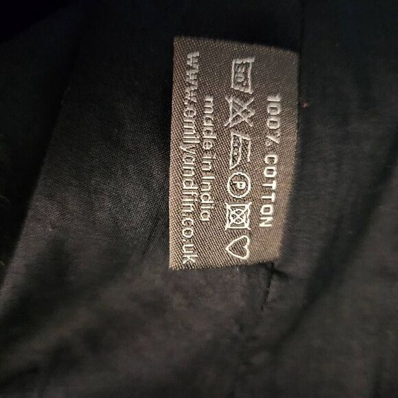 Emily and Fin modest navy blue with colorful tree printed cotton dress. Size S. - Picture 6 of 6